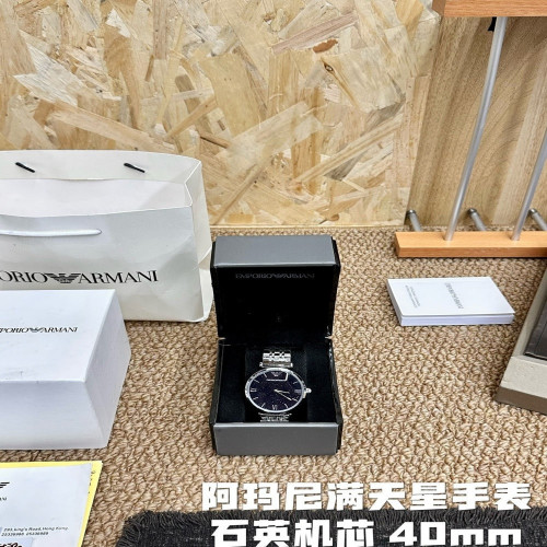 아르마니 만천성 40mm 스테인리스 메탈 워치
