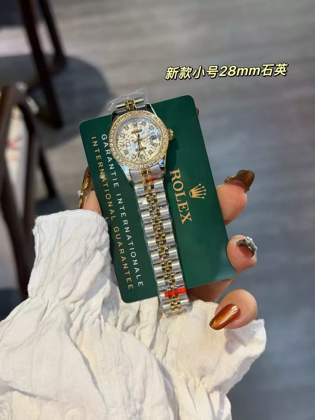롤렉스 데이트저스트 28mm 스틸 브레이슬릿 크리스탈 워치 상세 이미지 6