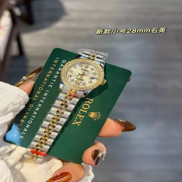롤렉스 데이트저스트 28mm 스틸 브레이슬릿 크리스탈 워치