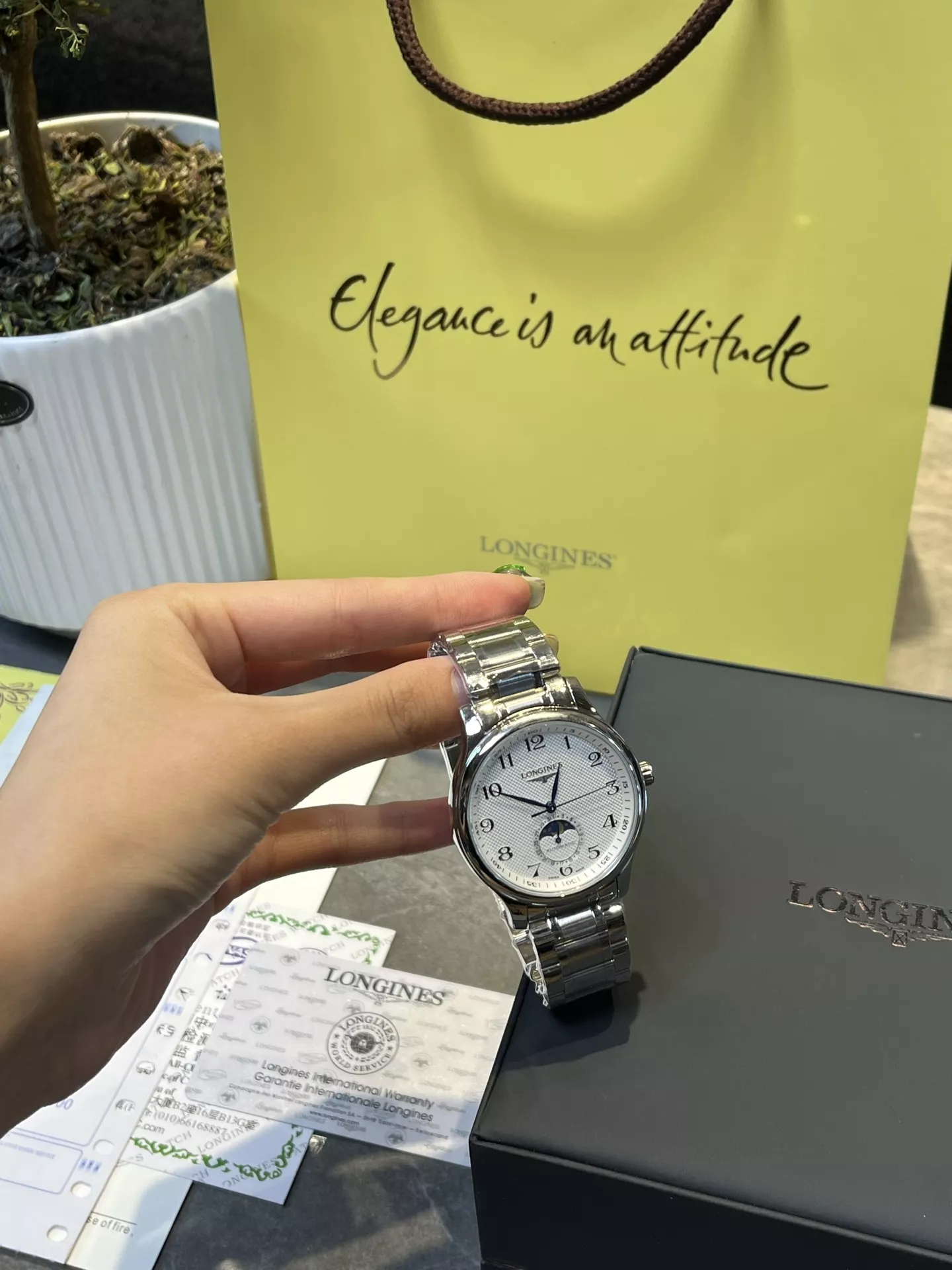 론진 마스터 문페이즈 40mm 기계식 워치 상세 이미지 5