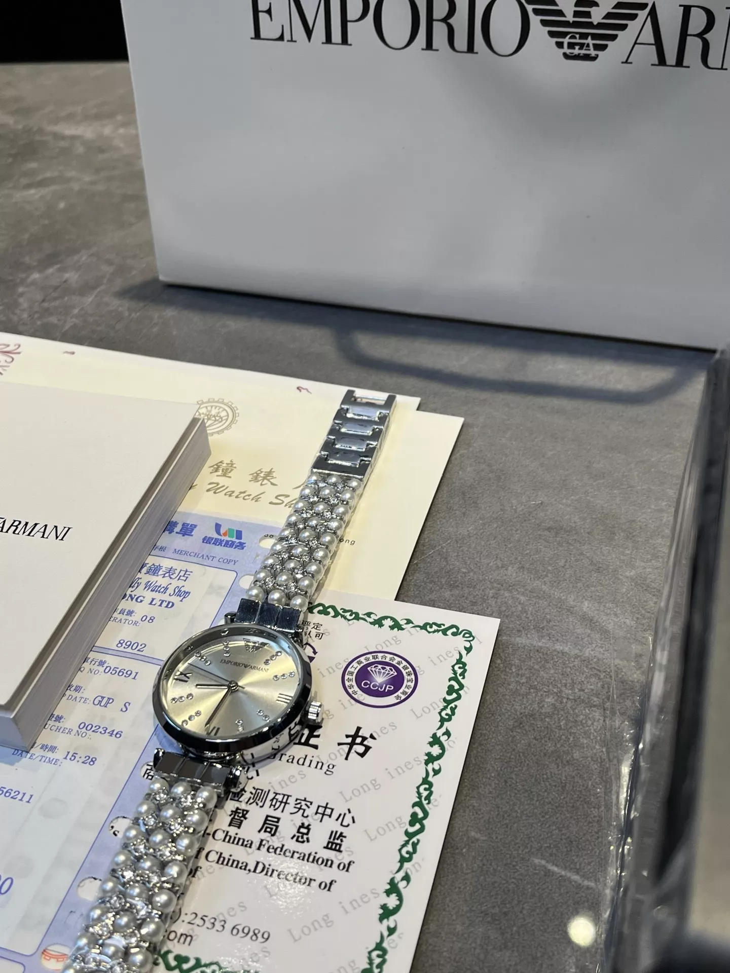 아르마니 관람차 33mm 메탈 쿼츠 워치 상세 이미지 7