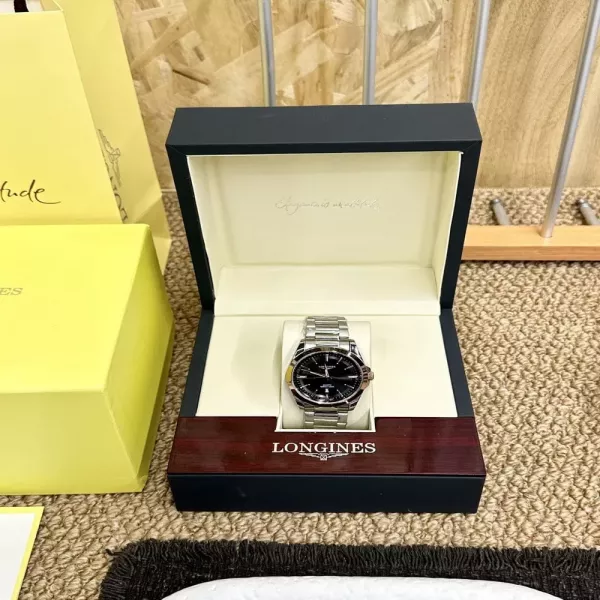 론진 콩카스 40mm 스테인리스 쿼츠 워치