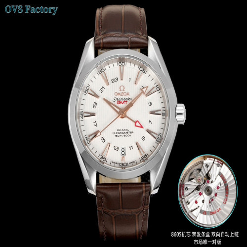 오메가 씨마스터 150 GMT 티크 패턴 43mm 오토매틱 워치