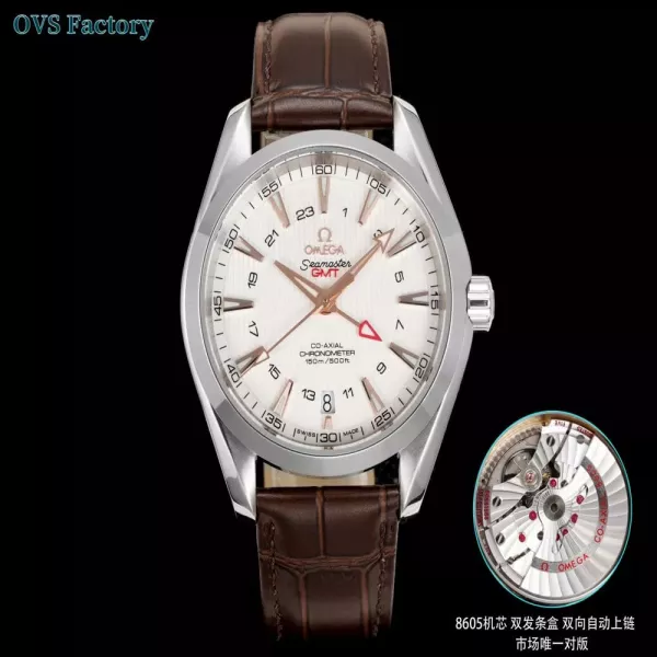 오메가 씨마스터 150 GMT 티크 패턴 43mm 오토매틱 워치