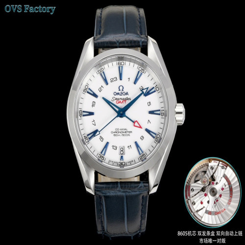 오메가 씨마스터 150 GMT 티크 다이얼 43mm 자동 기계식 워치