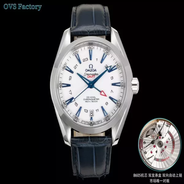 오메가 씨마스터 150 GMT 티크 다이얼 43mm 자동 기계식 워치