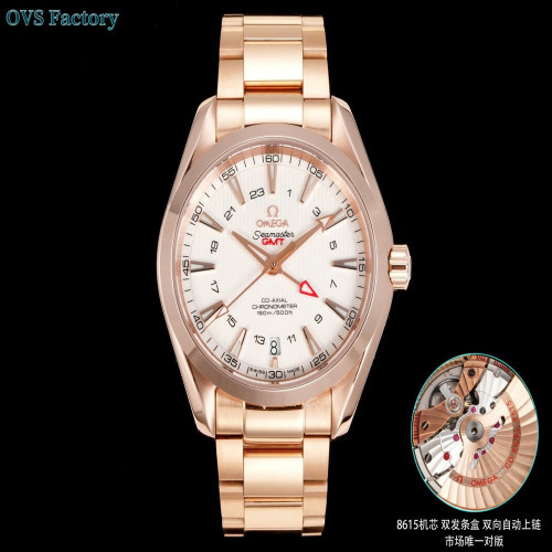 오메가 씨마스터 150 GMT 티크 패턴 43mm 오토매틱 워치