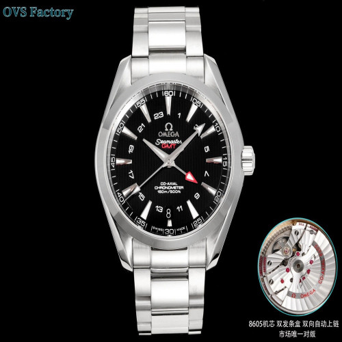오메가 씨마스터 150 GMT 티크 패턴 43mm 오토매틱 워치