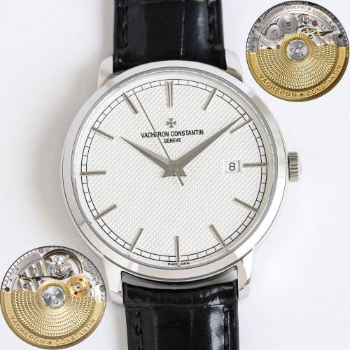 바쉐론콘스탄틴 트래디셔널 MO1 오토매틱 40mm 가죽 워치