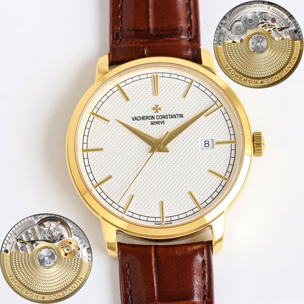 바쉐론콘스탄틴 트래디셔널 대삼침 40mm 오토매틱 가죽 워치