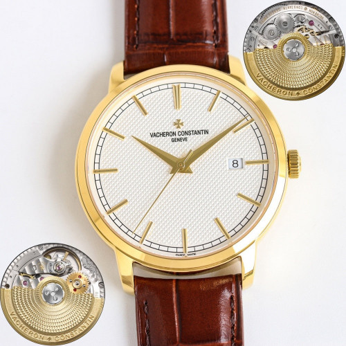 바쉐론콘스탄틴 트래디셔널 대삼침 40mm 오토매틱 가죽 워치