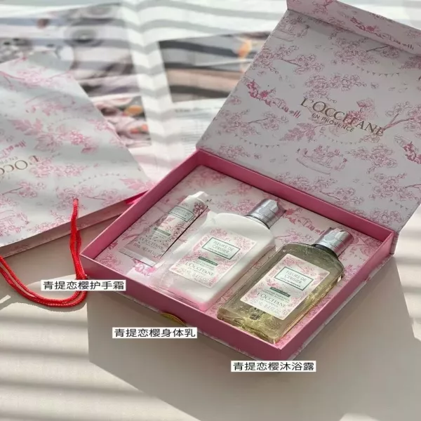 록시땅 청포도 벚꽃 바디케어 3종 기프트 세트