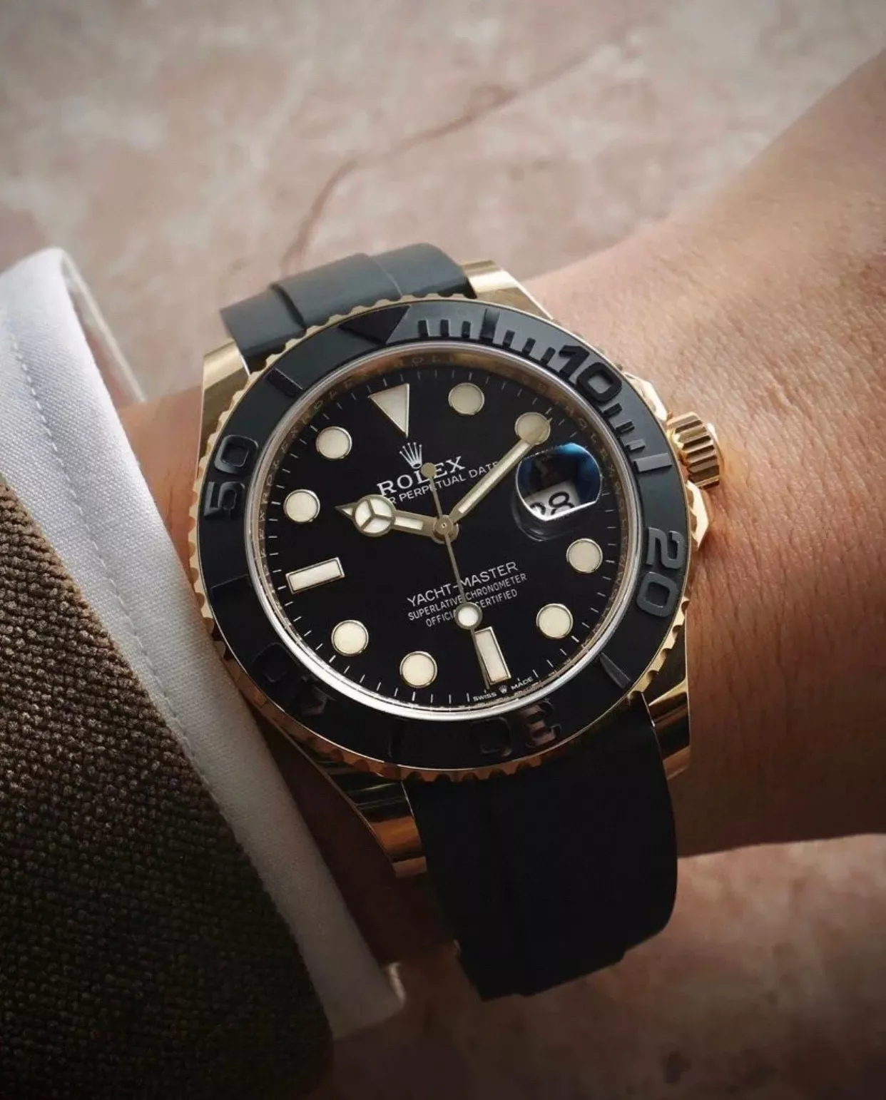 롤렉스 요트마스터 42mm 세라믹 베젤 러버 스트랩 워치 상세 이미지 27