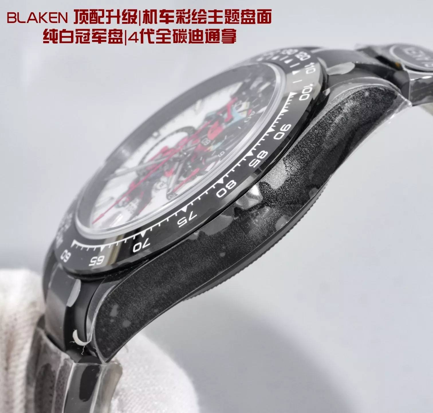 롤렉스 헐크 테마 듀얼 다이얼 40mm 카본 크로노그래프 워치 상세 이미지 6