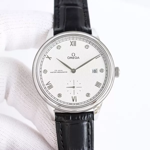 오메가 드빌 디어드롭 스몰세컨즈 41mm 가죽 워치