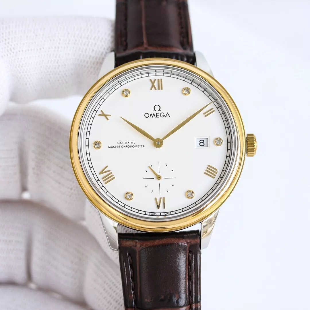 오메가 드 빌 프레스티지 스몰세컨즈 41mm 가죽 스트랩 워치 상세 이미지 4