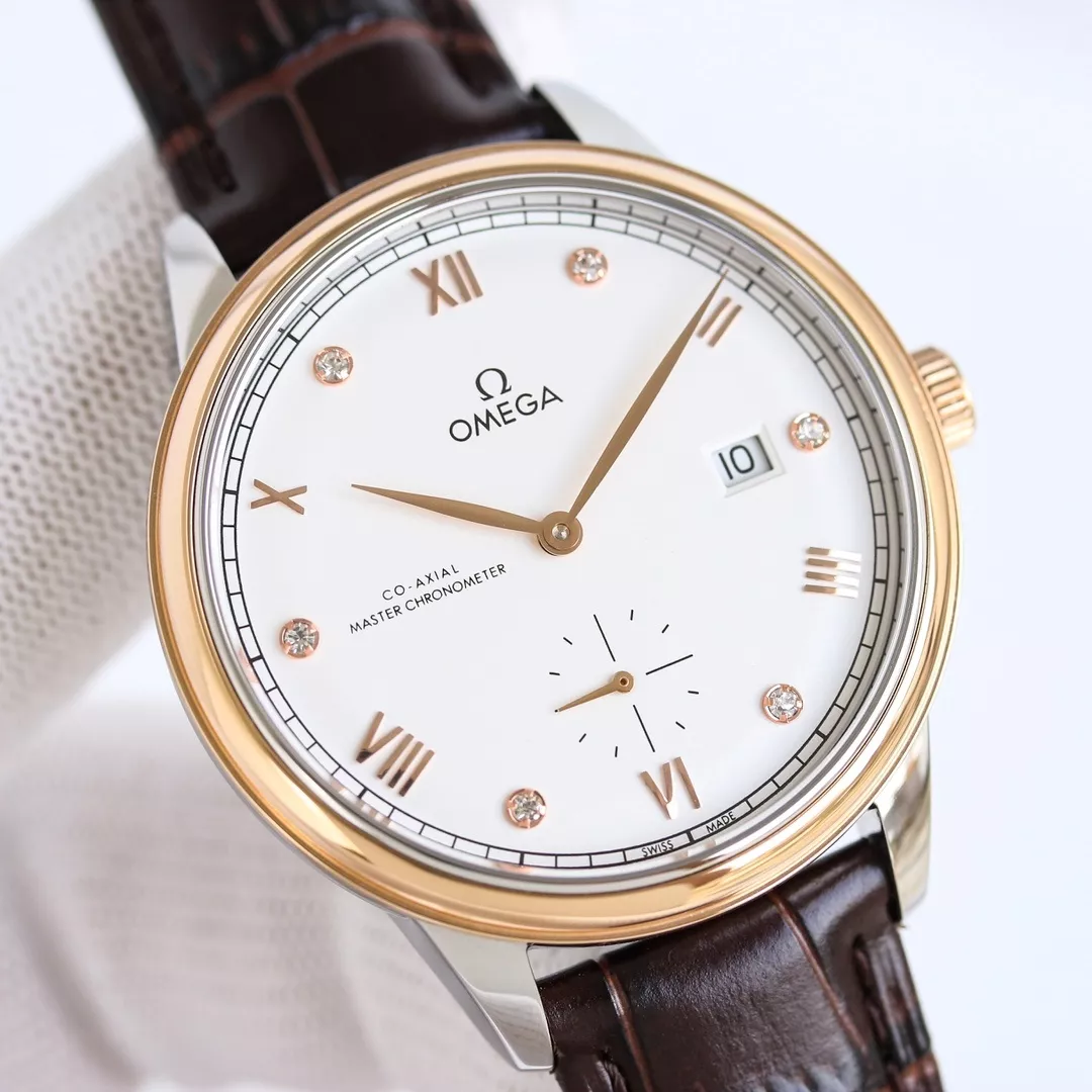 오메가 드 빌 프레스티지 스몰세컨즈 41mm 가죽 스트랩 워치 상세 이미지 3