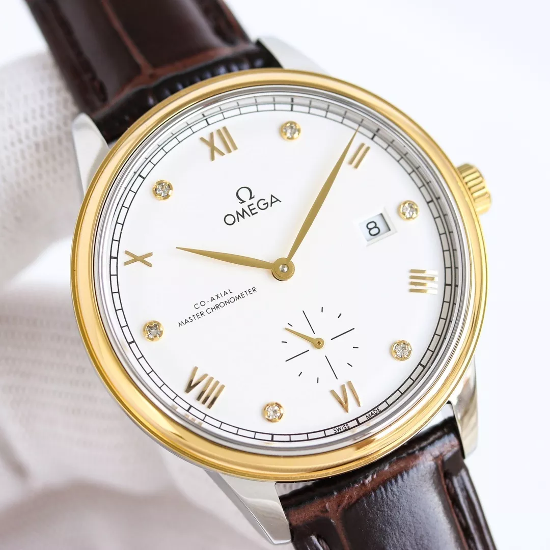 오메가 드 빌 프레스티지 스몰세컨즈 41mm 가죽 스트랩 워치 상세 이미지 6