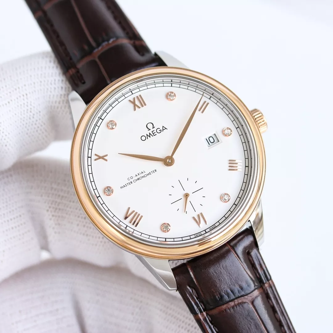 오메가 드 빌 프레스티지 스몰세컨즈 41mm 가죽 스트랩 워치 상세 이미지 2