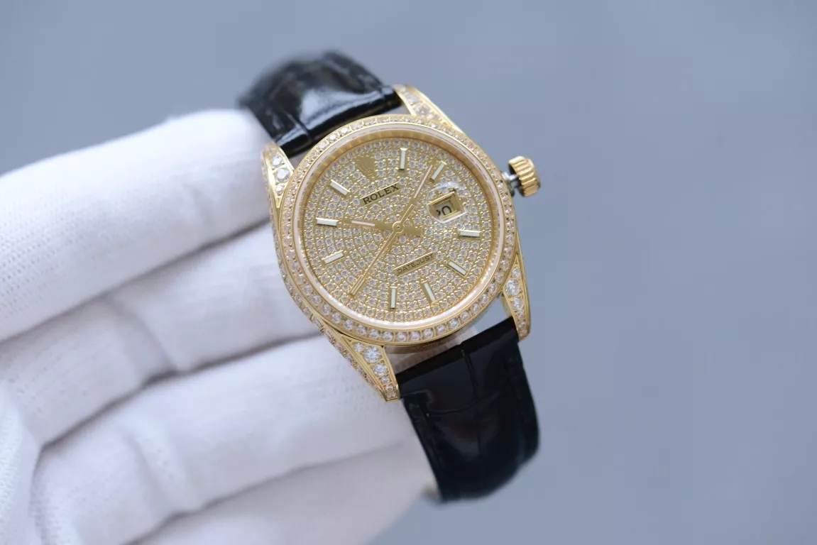 롤렉스 풀다이아 다이얼 사파이어 크리스탈 32mm 가죽 워치 상세 이미지 1