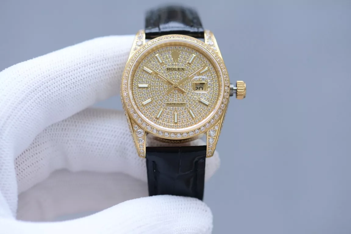 롤렉스 풀다이아 다이얼 사파이어 크리스탈 32mm 가죽 워치 상세 이미지 2