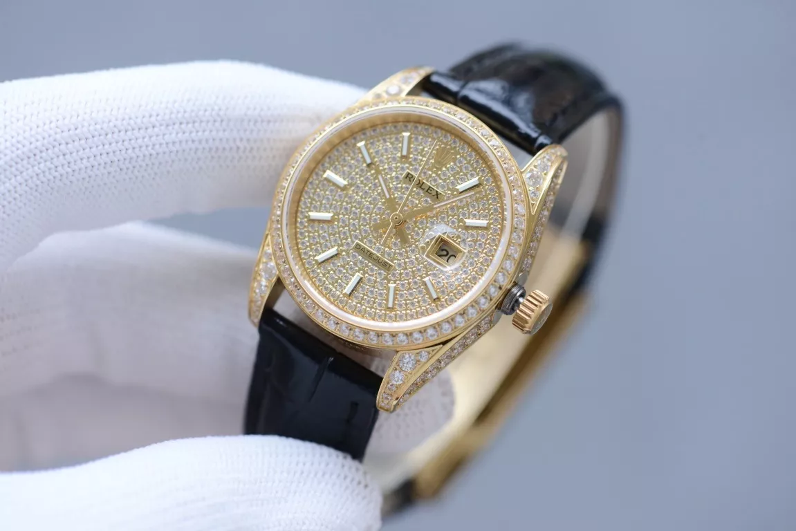롤렉스 풀다이아 다이얼 사파이어 크리스탈 32mm 가죽 워치 상세 이미지 3