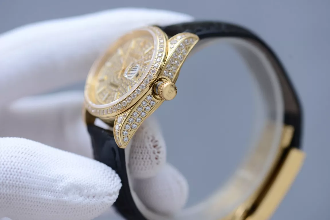롤렉스 풀다이아 다이얼 사파이어 크리스탈 32mm 가죽 워치 상세 이미지 6
