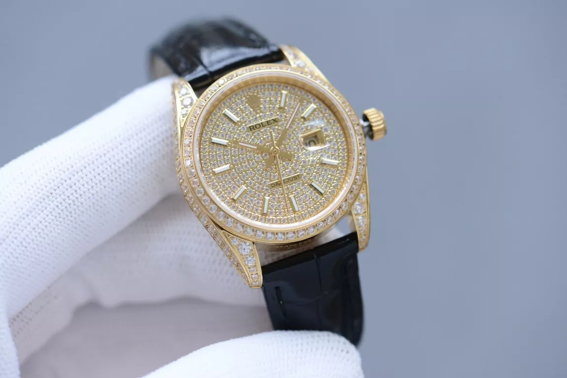 롤렉스 풀다이아 다이얼 사파이어 크리스탈 32mm 가죽 워치 상세 이미지 5