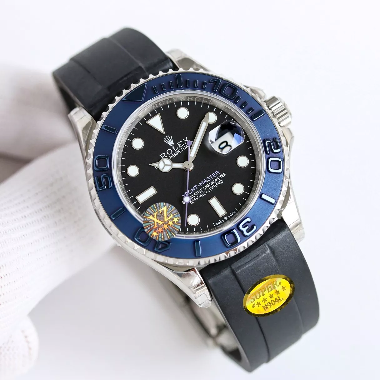 롤렉스 요트마스터 40mm 블루 베젤 러버 스트랩 워치 상세 이미지 2