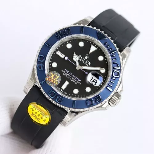 롤렉스 요트마스터 40mm 블루 베젤 러버 스트랩 워치