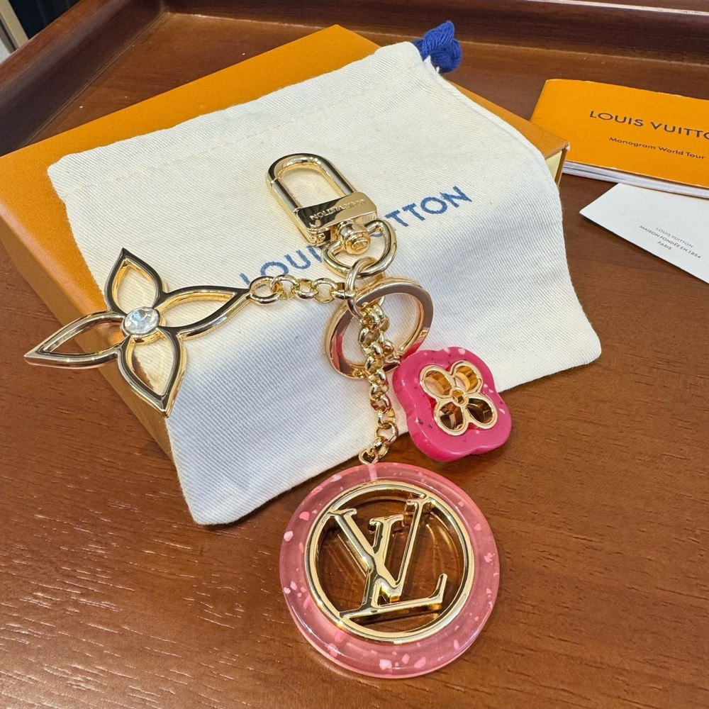 루이비통 모노그램 플라워 LV 서클 메탈 키링