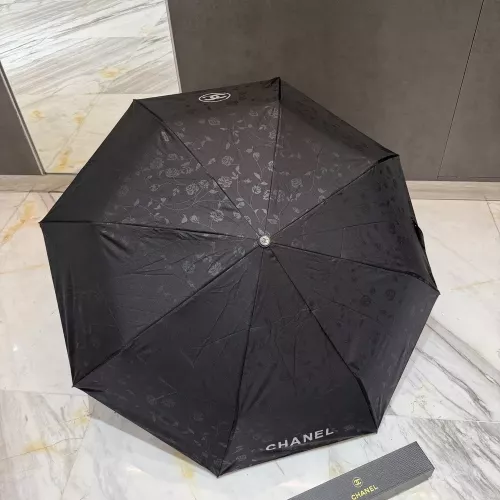 샤넬 로고 플라워 패턴 자동 접이식 양우산