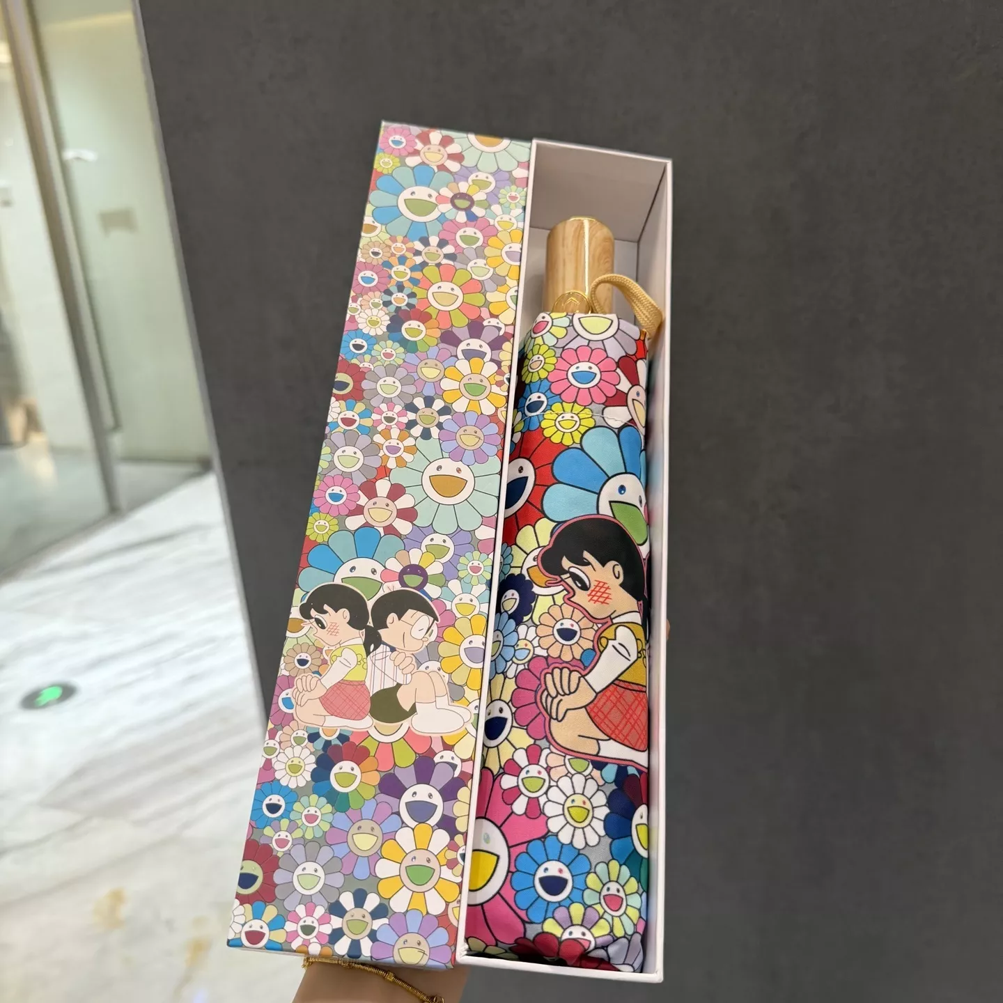 무라카미다카시 로폰기 한정 플라워 프린트 3단 자동 우산 상세 이미지 2