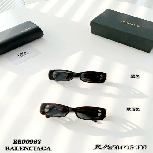 발렌시아가 BB0096S 로고 템플 렉탱글 선글라스