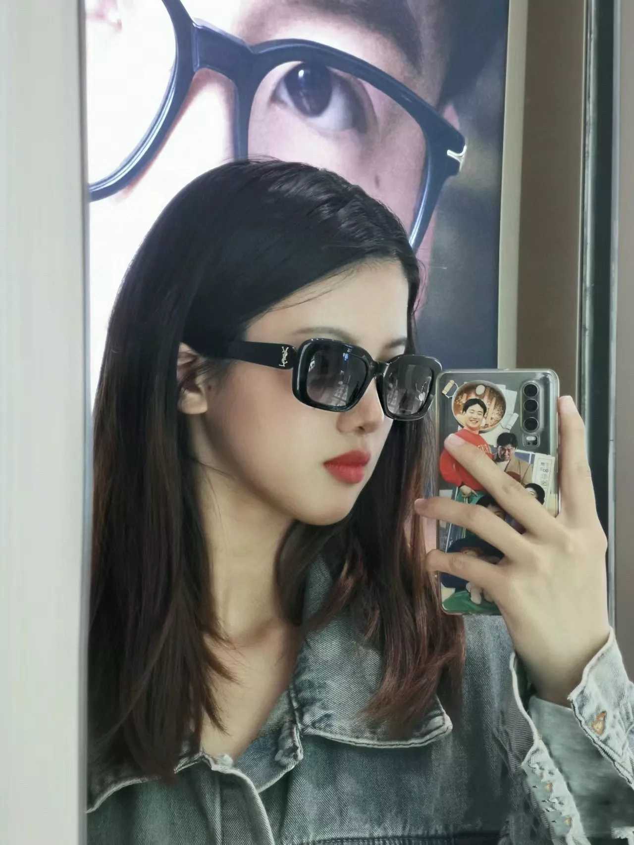 입생로랑 SLM130/F YSL 로고 슬림 렉탱글 선글라스 상세 이미지 48
