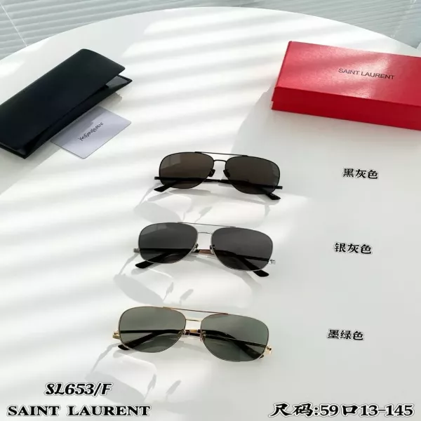 입생로랑 SL653/F 더블 브리지 메탈 에비에이터 선글라스