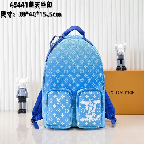 루이비통 멀티포켓 블루 모노그램 캔버스 백팩