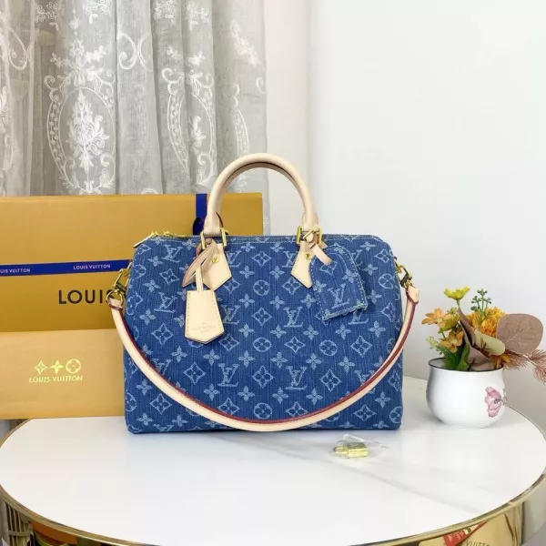 루이비통 스피디 30 모노그램 데님 토트 보스턴백