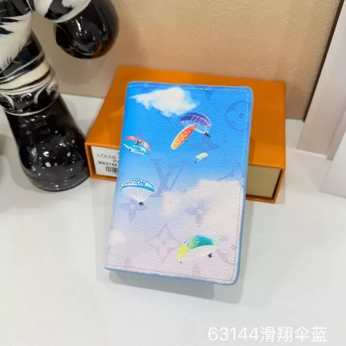 루이비통 다미에 패턴 슬라이딩 블루 카드지갑