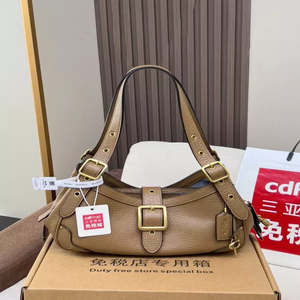 코치 드리프터 31 페블 가죽 빈티지 버클 숄더백