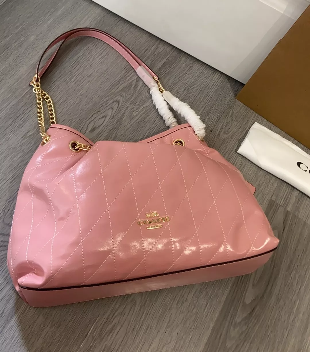 코치 에블린 중형 오일왁스 레더 겨드랑이 숄더백 상세 이미지 3