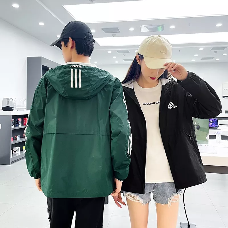 아디다스 자수 로고 나일론 후드 집업 재킷 상세 이미지 4