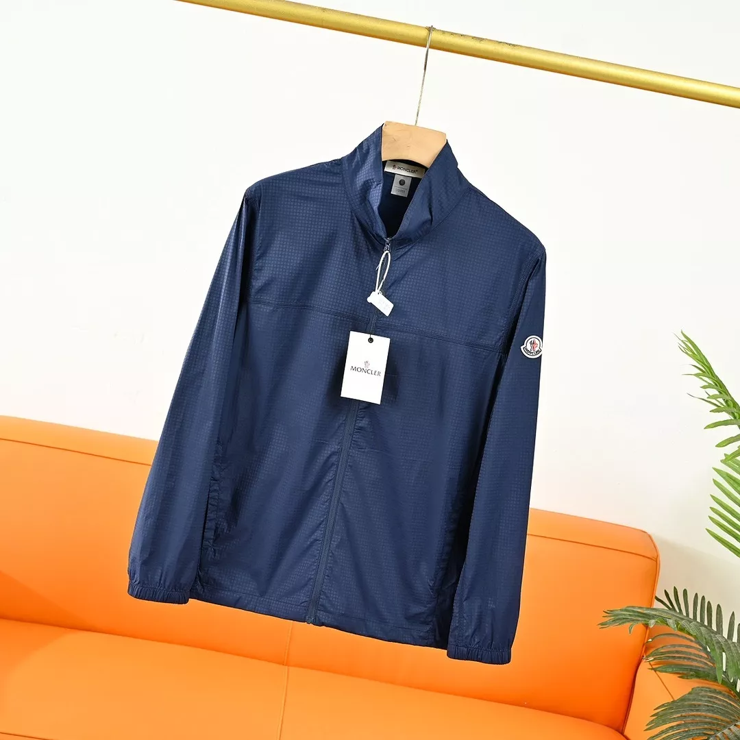 몽클레어 로고 자수 스탠드칼라 자외선 차단 집업 재킷 상세 이미지 7