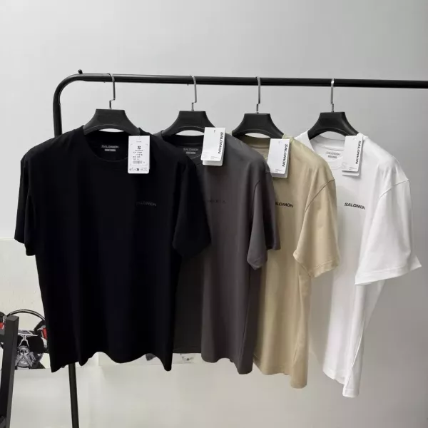 살로몬 아웃도어 로고 포인트 루즈핏 코튼 반소매 티셔츠
