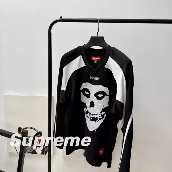 슈프림 미스피츠 협업 스컬 그래픽 하키 져지 긴소매 티셔츠
