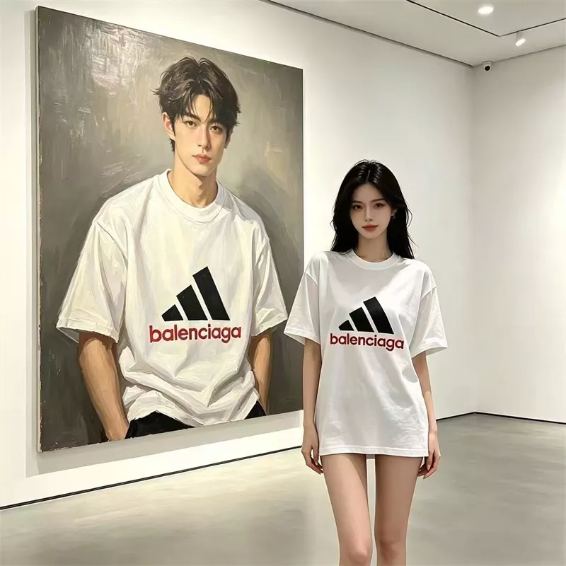 발렌시아가 로고 자수 반소매 티셔츠 상세 이미지 8