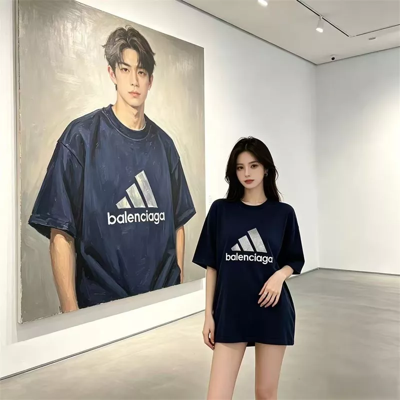 발렌시아가 로고 자수 반소매 티셔츠 상세 이미지 6