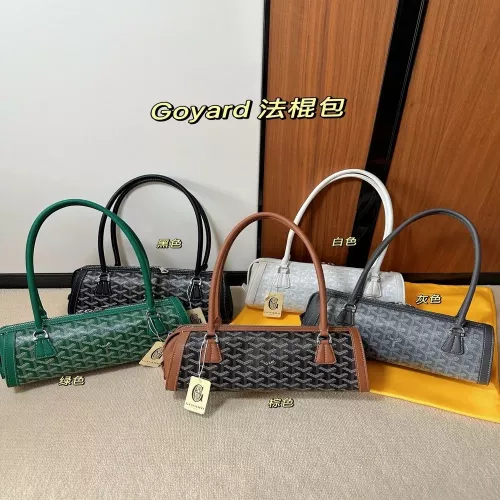 고야드 봉보니에르 Y패턴 캔버스 카프스킨 바게트백