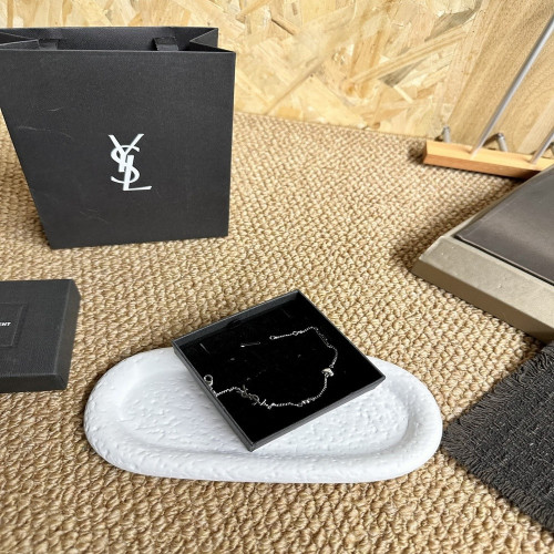 입생로랑 YSL 로고 티타늄스틸 체인 팔찌
