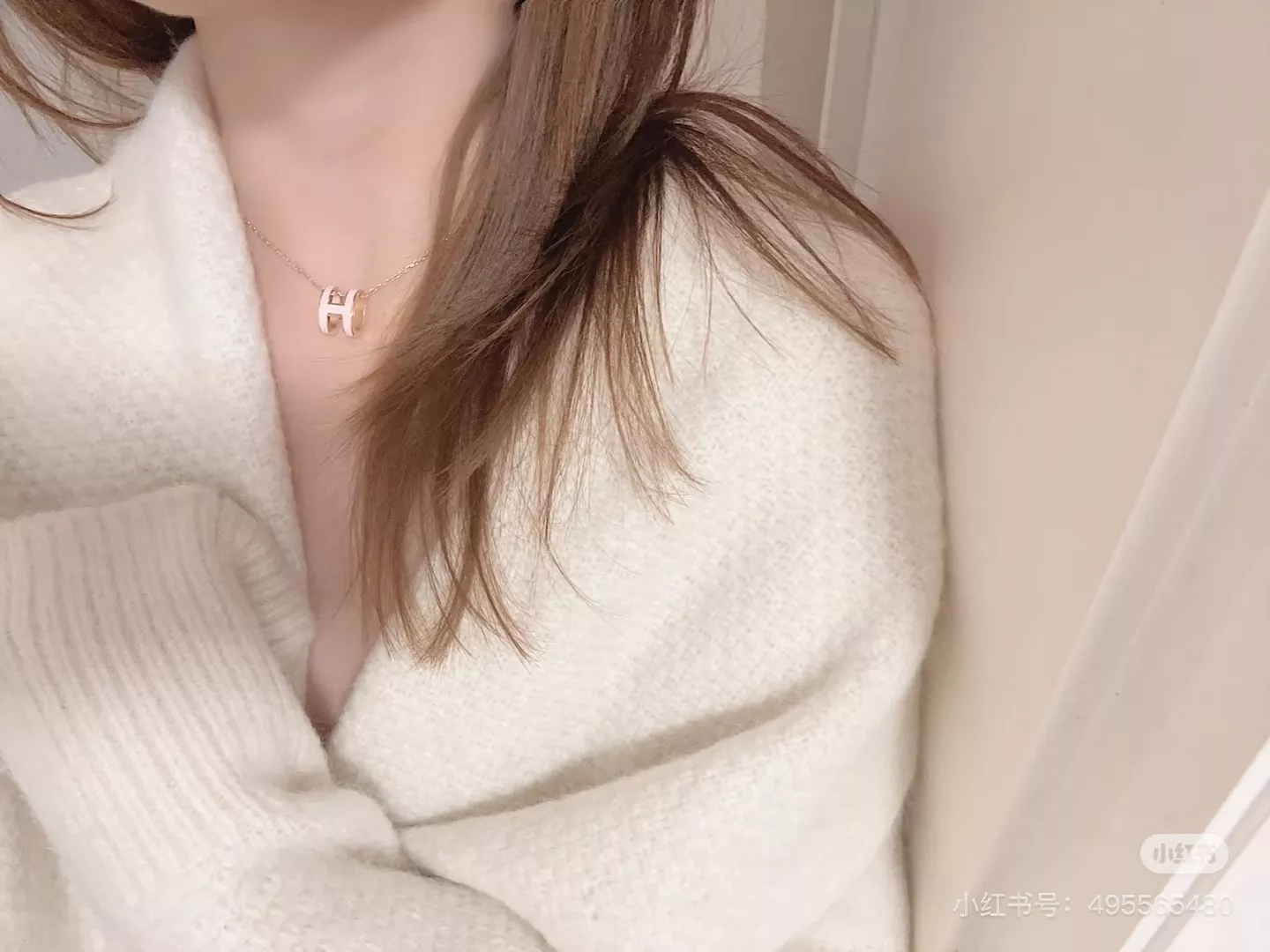 에르메스 H 레터 오벌 에나멜 조절형 목걸이 상세 이미지 13
